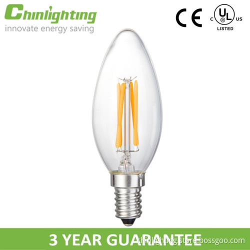 UL Standard Chandelier filament c35 led candle lighting 4w c35 led candle bulb e14